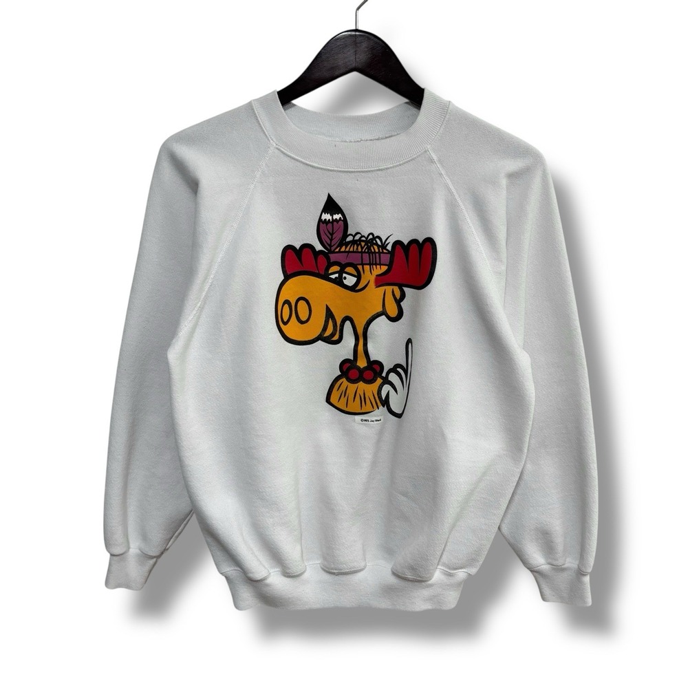 Vintage 70s The Adventures of Rocky and Bullwinkle Jay Ward Art Sweatshirt Sz LG